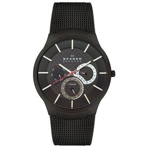Skagen Black Mesh Titanium Mens Watch